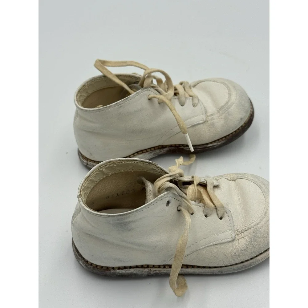 Antique Unisex Infant Toddler Baby Lace Shoes‎ Leather Vintage